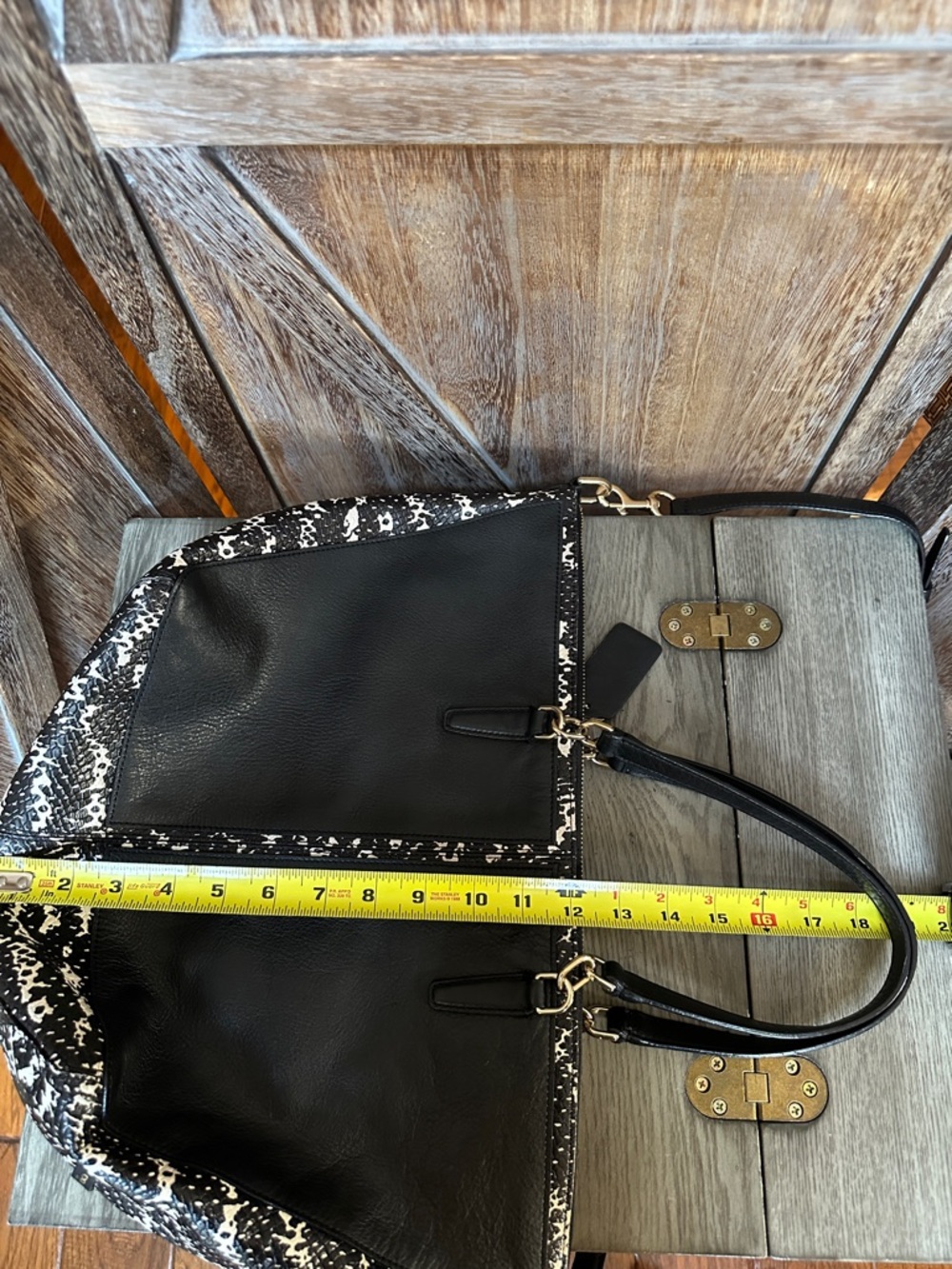 Coach 27984 Bleecker Copper Black and Python Embossed Satchel - Picture 13 of 14